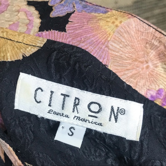 Citron Silk Crane Button Down Shirt - Picture 6 of 6